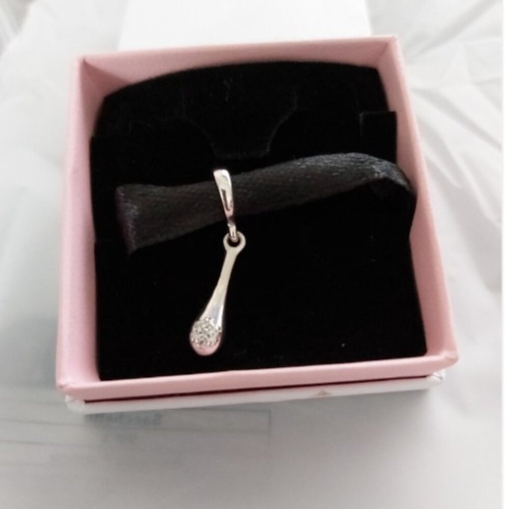 Auth Pandora Sterling Silver Modern LovePods Pendant w/Clear Zirconia 397291CZ